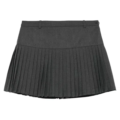 Pre-owned Marine Serre Regenerated Tailoring Pleated Skirt 'grey' | Women's Size 38