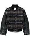 Marine Serre Regenerated Tartan Bomber Jacket In Blue