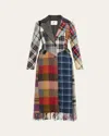 Marine Serre Multicolor Regenerated Tartan Scarves Fitted Coat In Multicolor