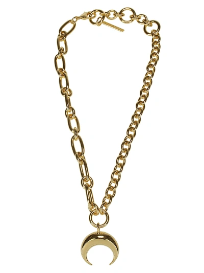 Marine Serre Regenerated Tin Moon Charms Necklace In Gold