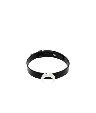 Marine Serre Regenerated Tin Moon Neck Ring In Black