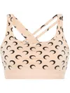 Marine Serre All Over Moon Bra In All Over Moon Black On Tan