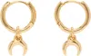 Marine Serre Regular Brass Moon Mini Earrings In Gold