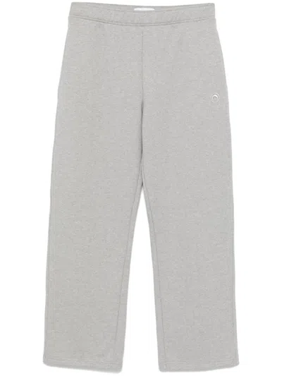 Marine Serre Relaxed Fit Grey Trousers With Logo Detail