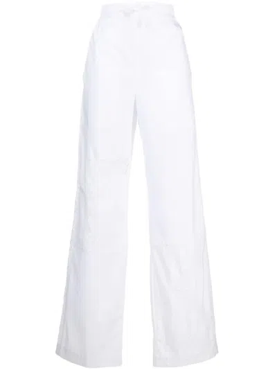 Marine Serre Relaxed-fit White Cotton Pajama Pants