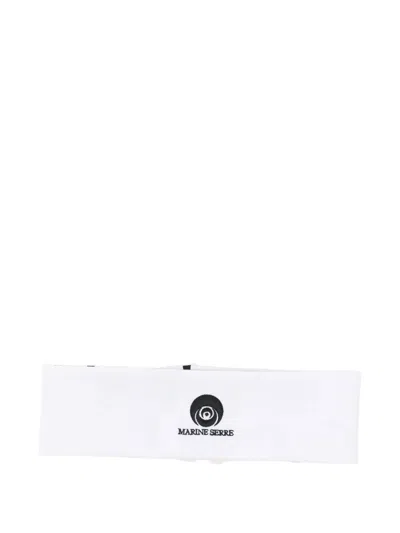 Marine Serre Reversible Embroidered Moon Logo Headband In Blue
