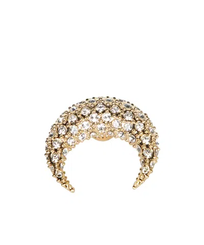 Marine Serre Rhinestone Decorated Single Earring In Golden