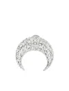 Marine Serre Rhinestone-embellished Moon Earring In Silver