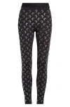 Marine Serre Crescent Moon-embellished Leggings In Black Strass