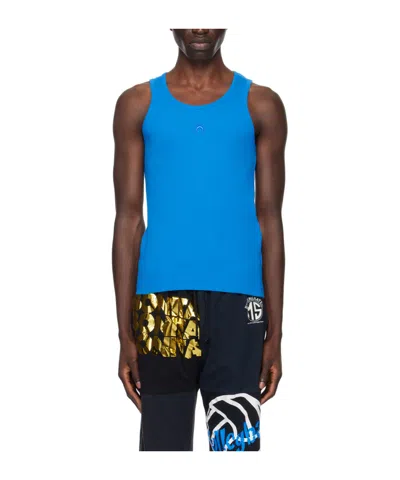 Marine Serre Rib Knitted Vest In Multicolor