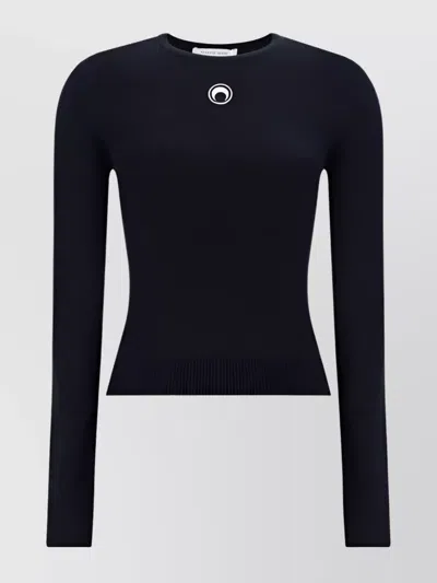 MARINE SERRE RIBBED CREW NECK SLIM FIT SWEATER