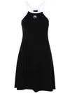 Marine Serre Crescent Moon-embroidered Mini Dress In Black
