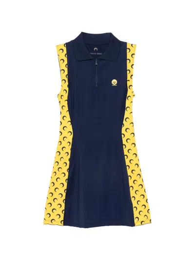Marine Serre Ribbed Half-zip Polo For Women - Size M In Blue