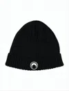 Marine Serre Ribbed Knit Beanie With Folded Cuff In Black