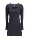 Marine Serre Crescent Moon-embroidered Mini Dress In Black