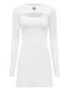 Marine Serre Fitted Mini Cut-out Dress With Crewneck And Flare Silhoutte In White