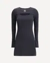 Marine Serre Crescent Moon-embroidered Mini Dress In Black