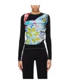 Marine Serre Round Collar And Long-sleeved T-shirt In Black