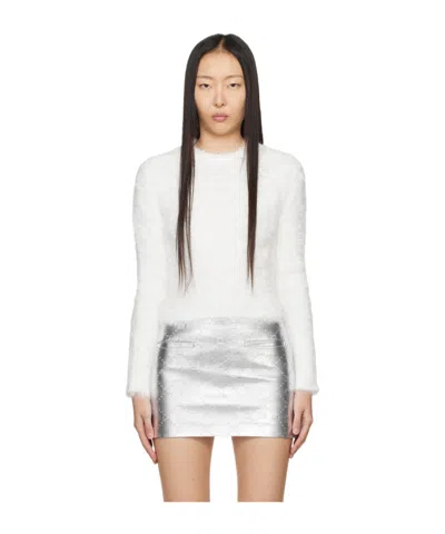 Marine Serre Round Neck Long-sleeved Sweater In White