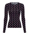 Marine Serre Moon Printed Jersey Long Sleeve Crewneck Top In Multi