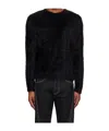 Marine Serre Round Neck Sweater In Black