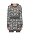 Marine Serre Moon Argyle-knit Sweater In Gray