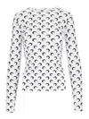 Marine Serre Second Skin Moon Crewneck Top In White