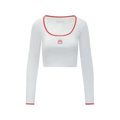 Marine Serre Roundneck T-shirt In White