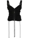 Marine Serre Ruched Tank Top In 黑色