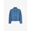 Marine Serre Structured Denim Jacket Featuring Chest Pockets In Light Blue