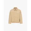 Marine Serre Moon Jacquard Twill Workwear Jacket In Dark Beige