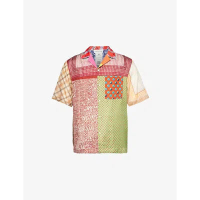 Marine Serre S  Graphic-print Patch-pocket Silk Shirt In Multicolor