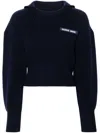 Marine Serre Navy Blue Sailor-collar Sweater In Blue