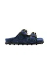 Marine Serre Monogram-print Double-buckle Sandals In Blue