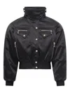 Marine Serre Satin Bomber Jacket In Black