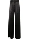 Marine Serre Women's Satin Drawstring Trousers In Black