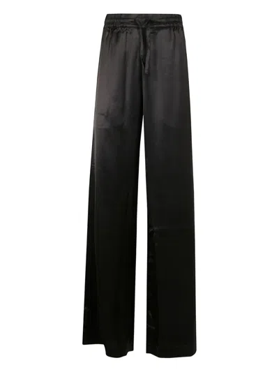Marine Serre Satin Drawstring Trousers In Black