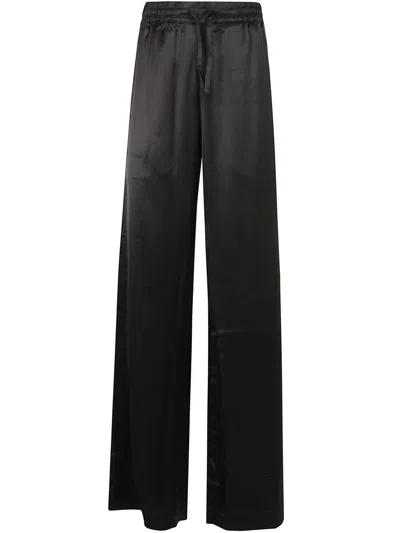 Marine Serre Satin Drawstring Trousers Clothing In Black