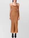 Marine Serre Moon Satin Long Slip Dress In Multi
