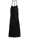 Marine Serre Camisole-kleid Aus Satin In Schwarz