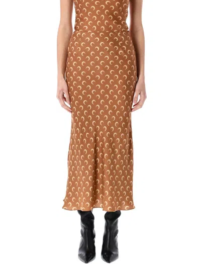 MARINE SERRE MARINE SERRE MOON SATIN MIDI SKIRT