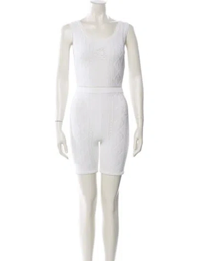 Pre-owned Marine Serre Scoop Neck Romper In Neutral
