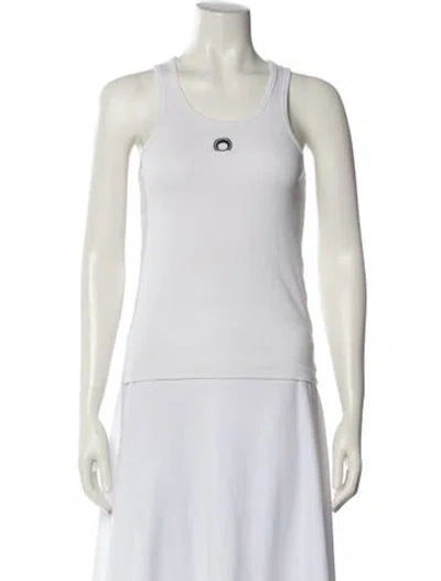 Pre-owned Marine Serre Scoop Neck Sleeveless Top In White