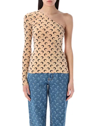 MARINE SERRE MARINE SERRE SECOND SKIN MOON ASYMMETRIC TOP