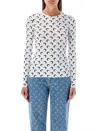 Marine Serre Second Skin Moon Crewneck Top In Blue