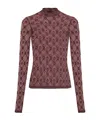 Marine Serre Second Skin Semi-sheer Top In Red