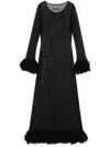 Marine Serre Semi-sheer Maxi Dress In Bk99 Black