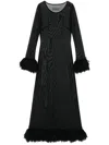 Marine Serre Semi-sheer Maxi Dress In Black