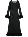 Marine Serre Semi-sheer Maxi Dress In Black