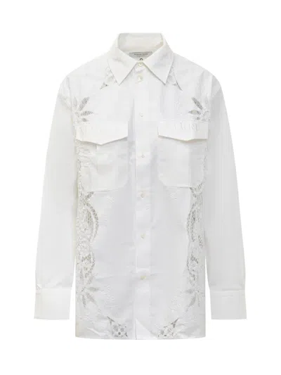 Marine Serre Shirt With Embroidery And Logo In White